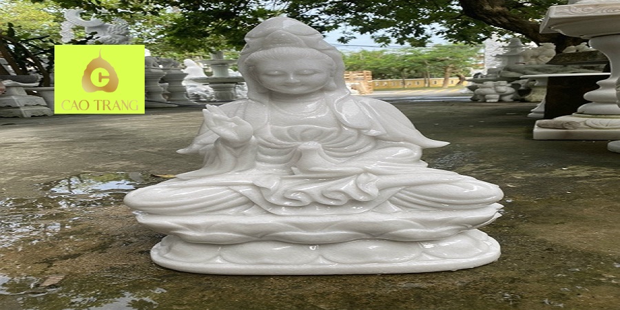 Bán Tượng Phật Bà Quan Âm Bằng Đá Thạch Anh
